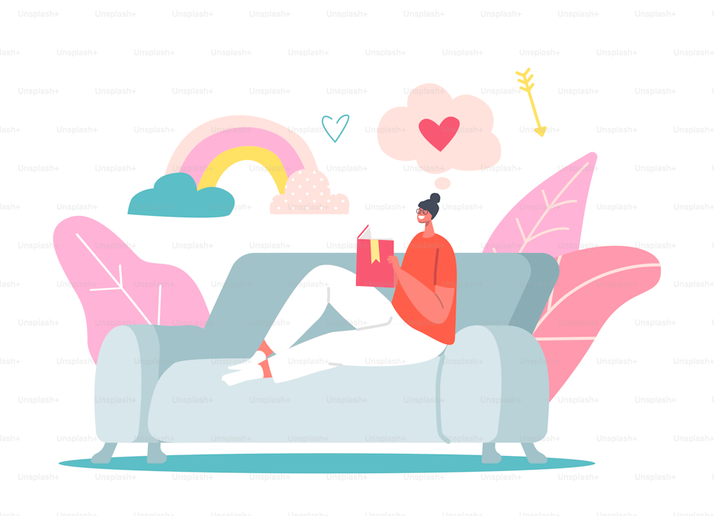 Girl Sitting on Couch Writing in Pink Diary about Love and Life Moments. Character Put Notes, Write Memoirs in Notebook. Schoolgirl Teenager Share Feelings with Notepad. Cartoon Vector Illustration