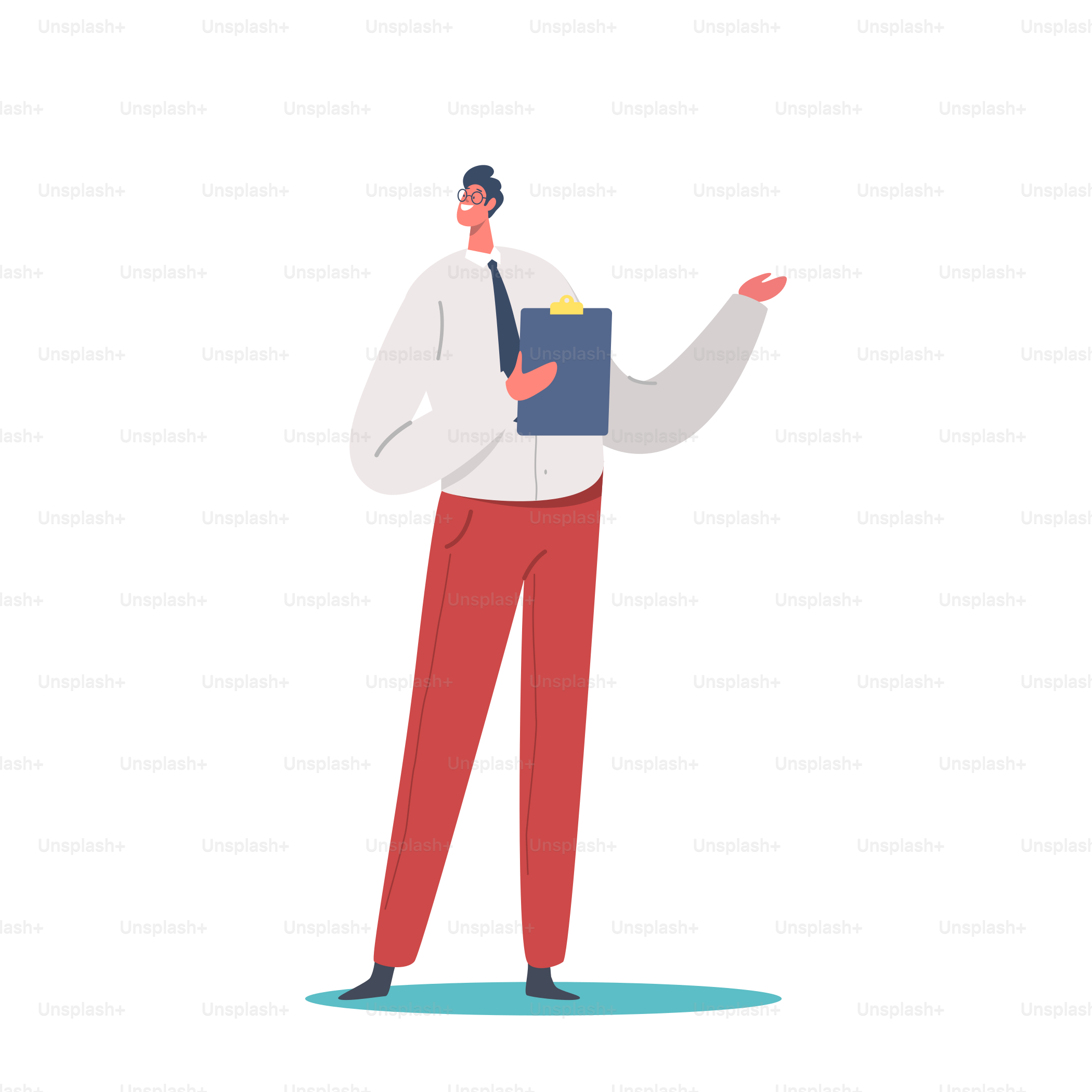 Adult Man Office Worker or Business Character Wearing Formal Suit Holding Tablet in Hands, Good Looking Businessman, Consultant Isolated on White Background. Cartoon People Vector Illustration