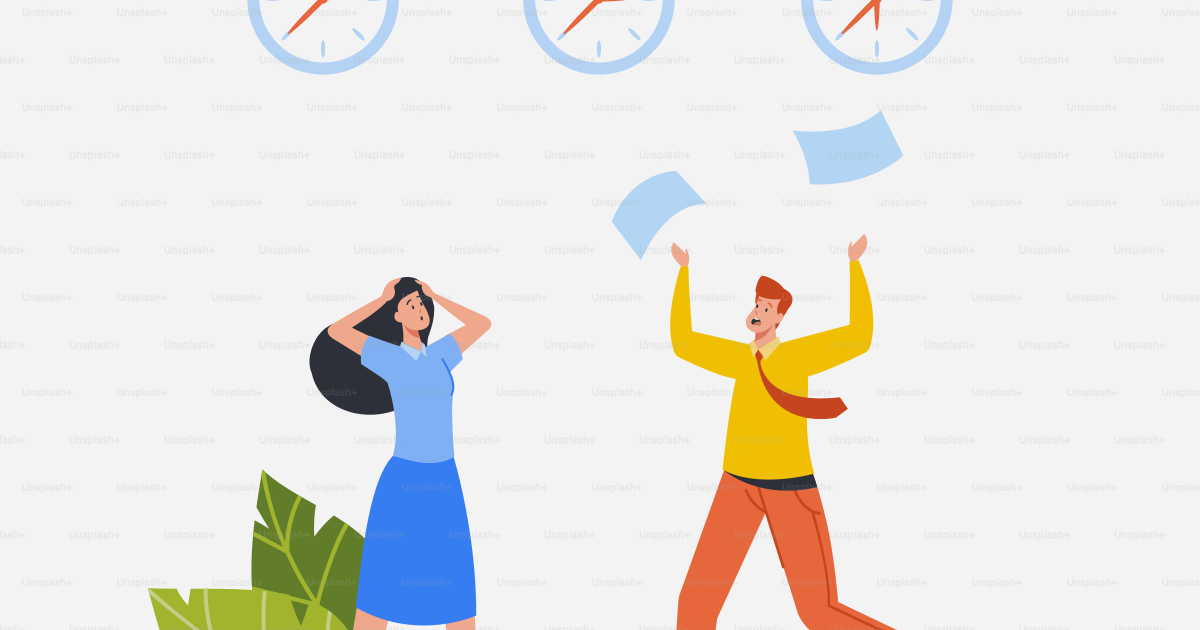 Work Rush, Office Chaos, Busy, Nervous Workers Fussing at Workplace ...