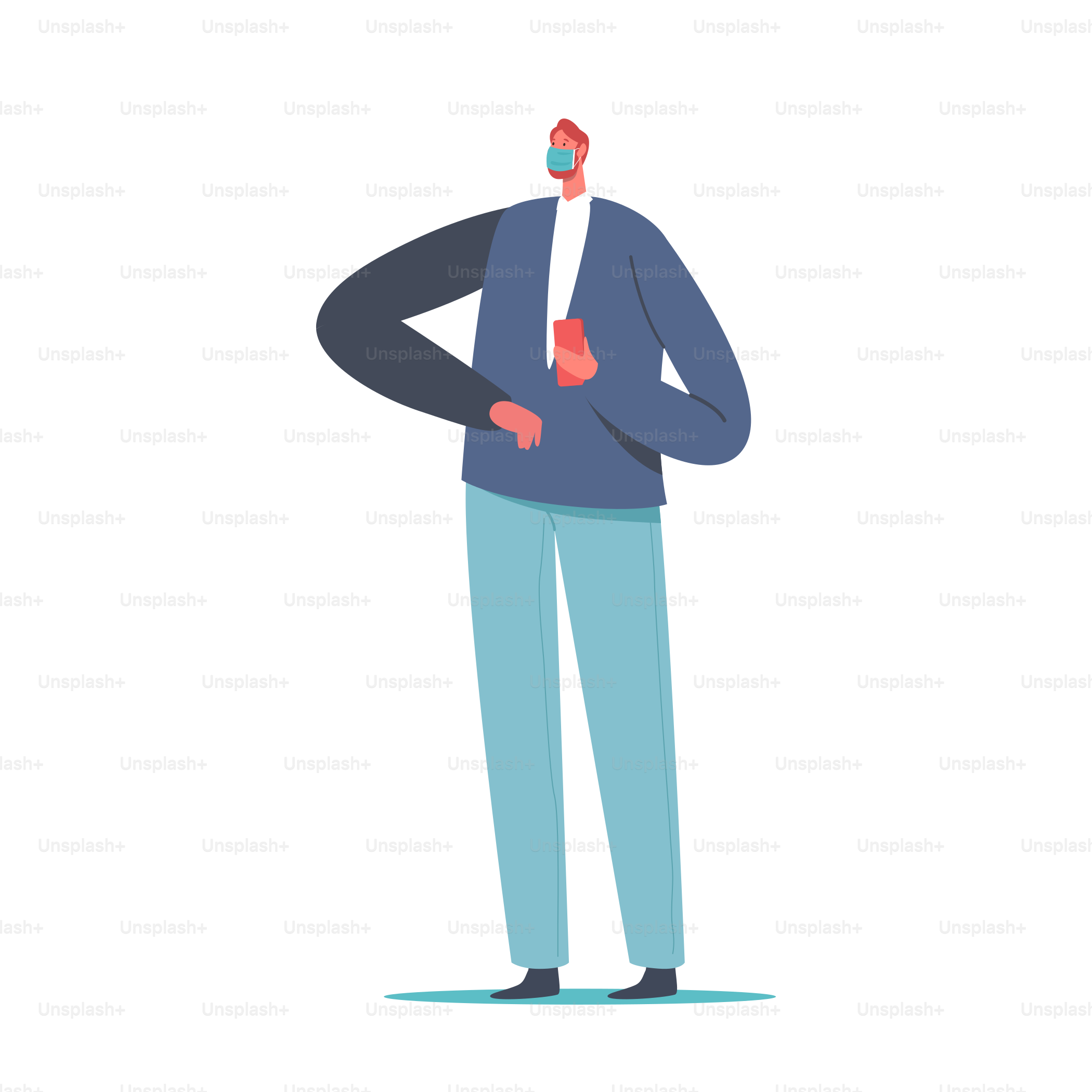 Businessman Character Adapting New Normals, Man in Mask Bump Elbow for Greeting during Coronavirus Pandemic. Health Care Concept Isolated on White Background. Cartoon People Vector Illustration