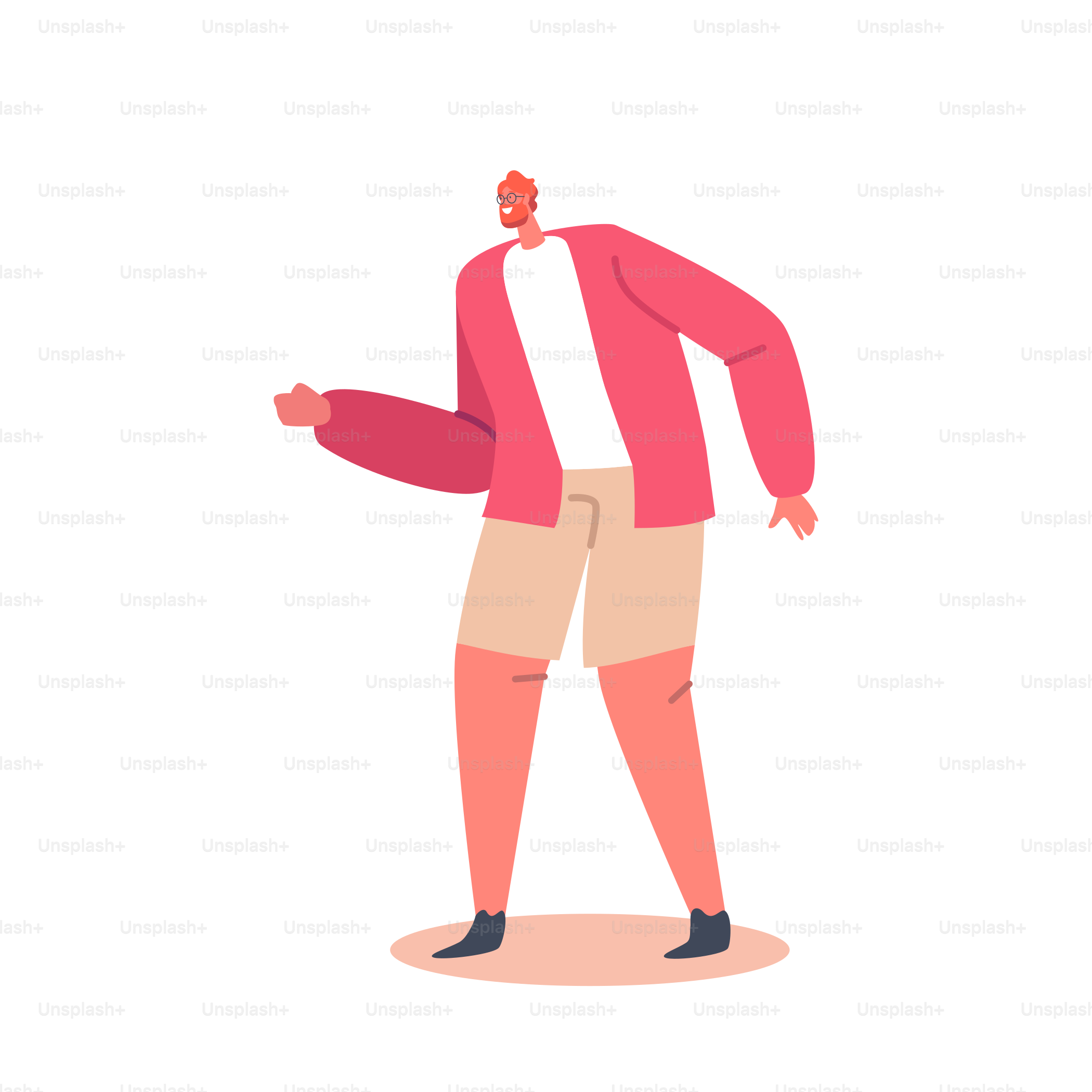 Personaje masculino feliz que da la mano para un apretón de manos, hombre pelirrojo con ropa informal muestra un gesto de bienvenida, gestos alegres, lenguaje corporal aislado sobre fondo blanco. Ilustración vectorial de dibujos animados