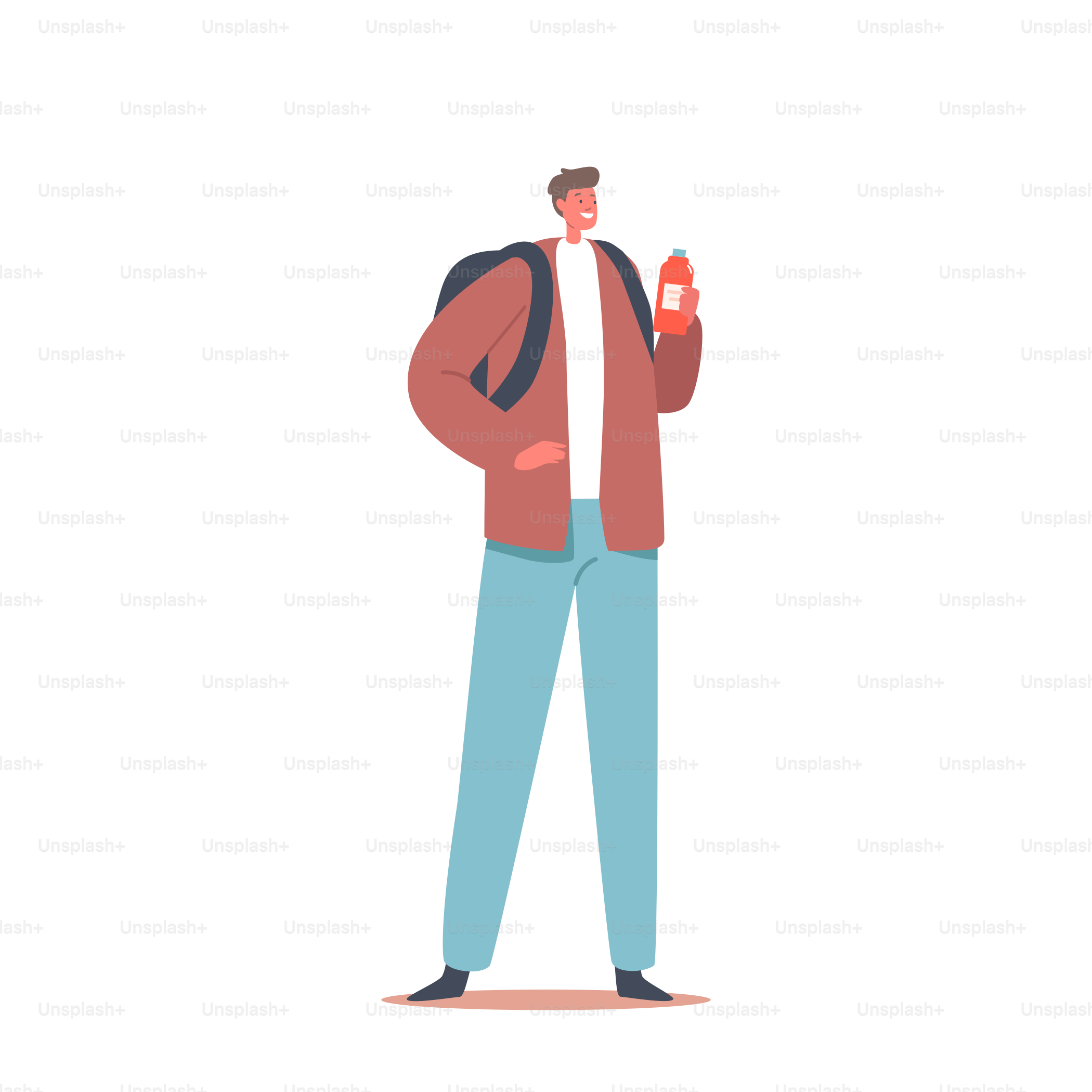 People Purchase Medicament in Drugstore Concept. Male Customer Buy Drug at Pharmacy. Young Man Character Holding Medicine Bottle in Hands. Healthcare, Doctor Prescription. Cartoon Vector Illustration