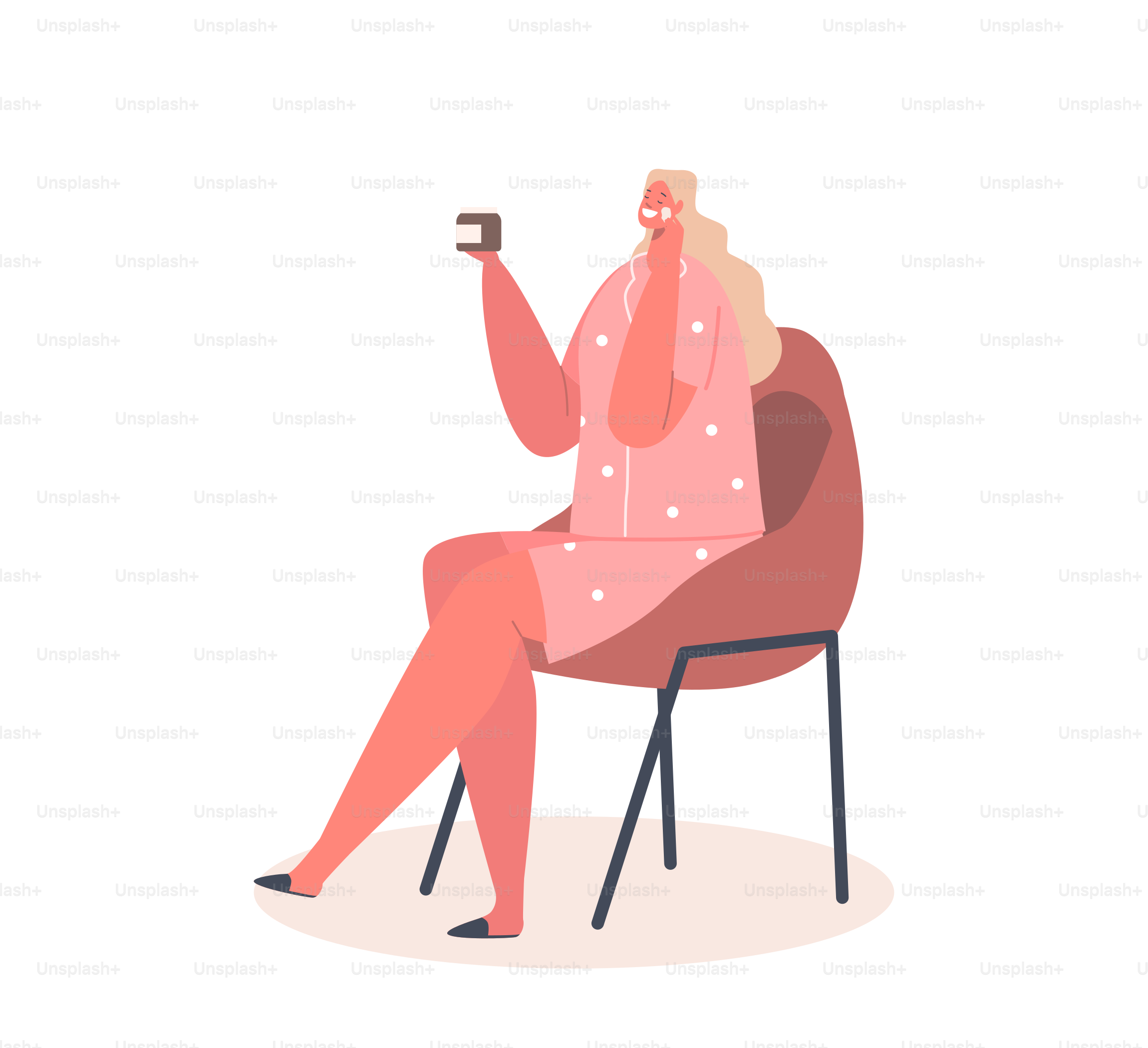 Home Spa Hygiene Routine Procedure. Body and Face Care Concept. Young Woman Apply Cosmetics Mask. Female Character with Cosmetic Jar in Hand Apply Moisturizing Cosmetic. Cartoon Vector Illustration