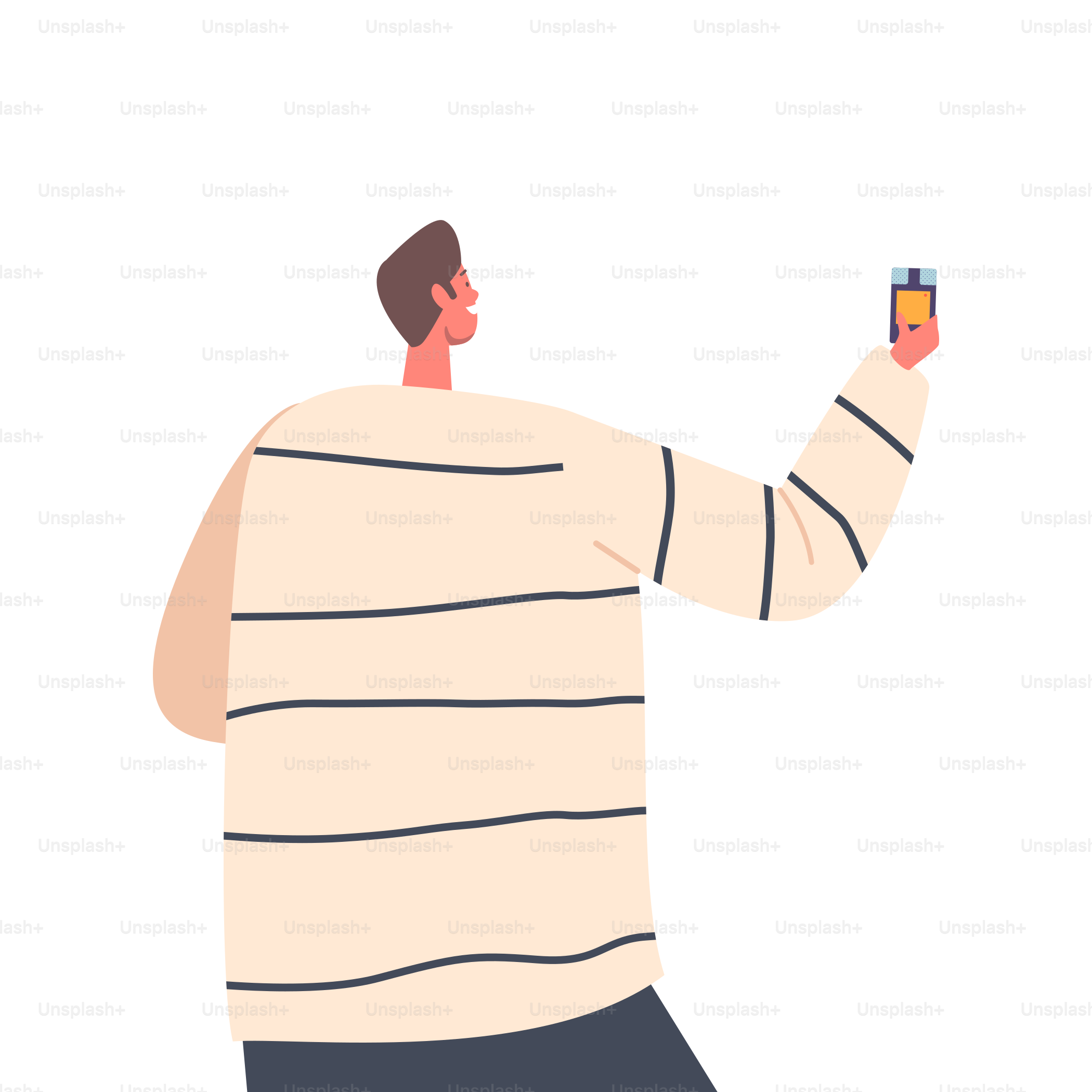 Male Character Holding Dictaphone, Journalist or Reporter Interviewing Rear View. Media Person on Press Conference or Briefing Isolated on White Background. Cartoon People Vector Illustration