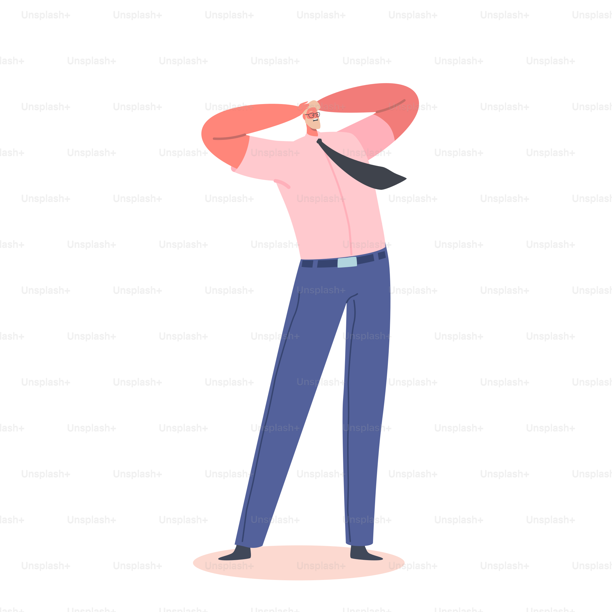 Ängstlicher Mann hält den Kopf mit den Händen, weint, fühlt sich frustriert. Depressive Geschäftsleute leiden unter Depressionen, Stress, Fristen, männlicher Charakterkrise und Angstproblemen. Cartoon People Vektorillustration