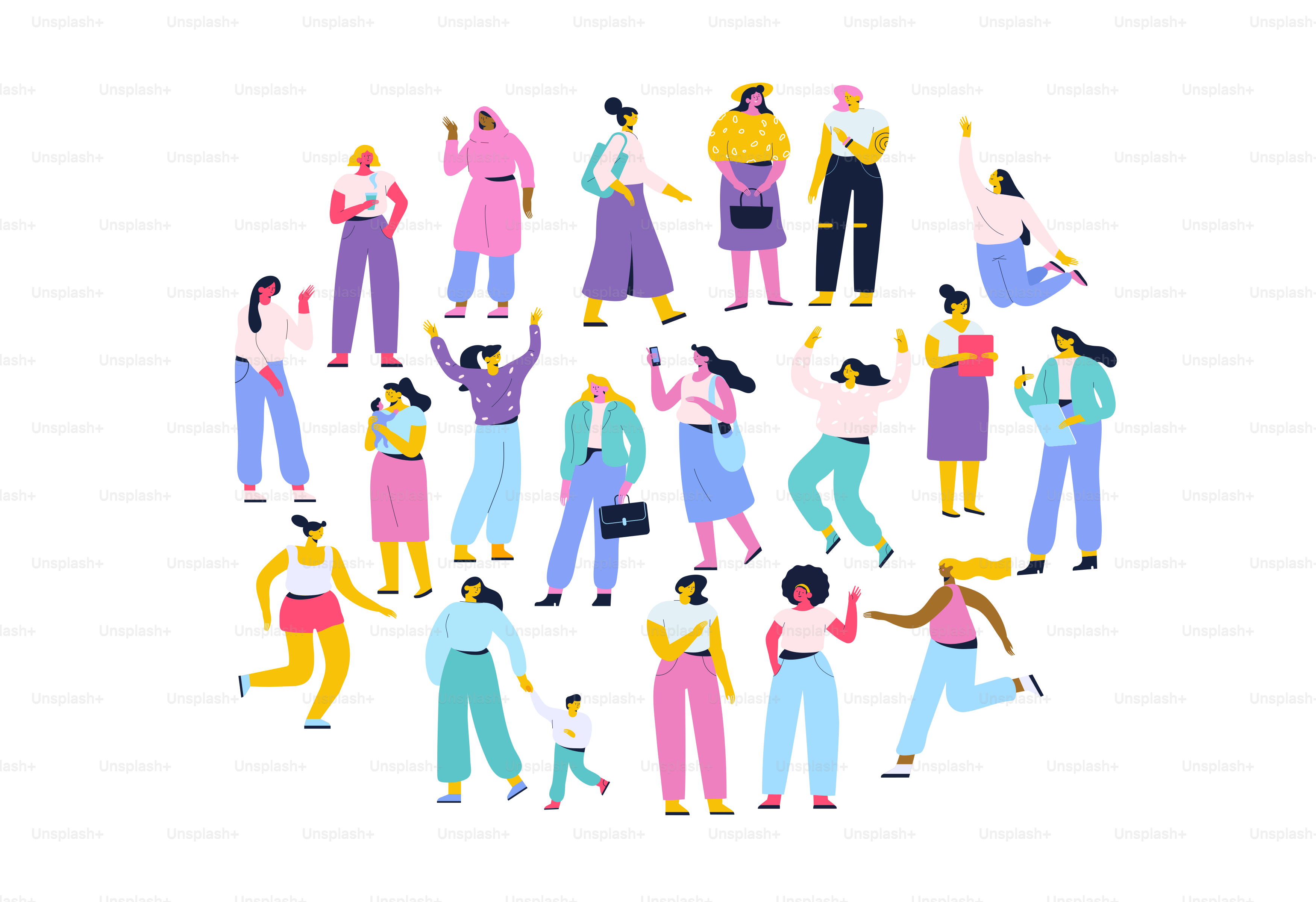 Women vector set. Womans day