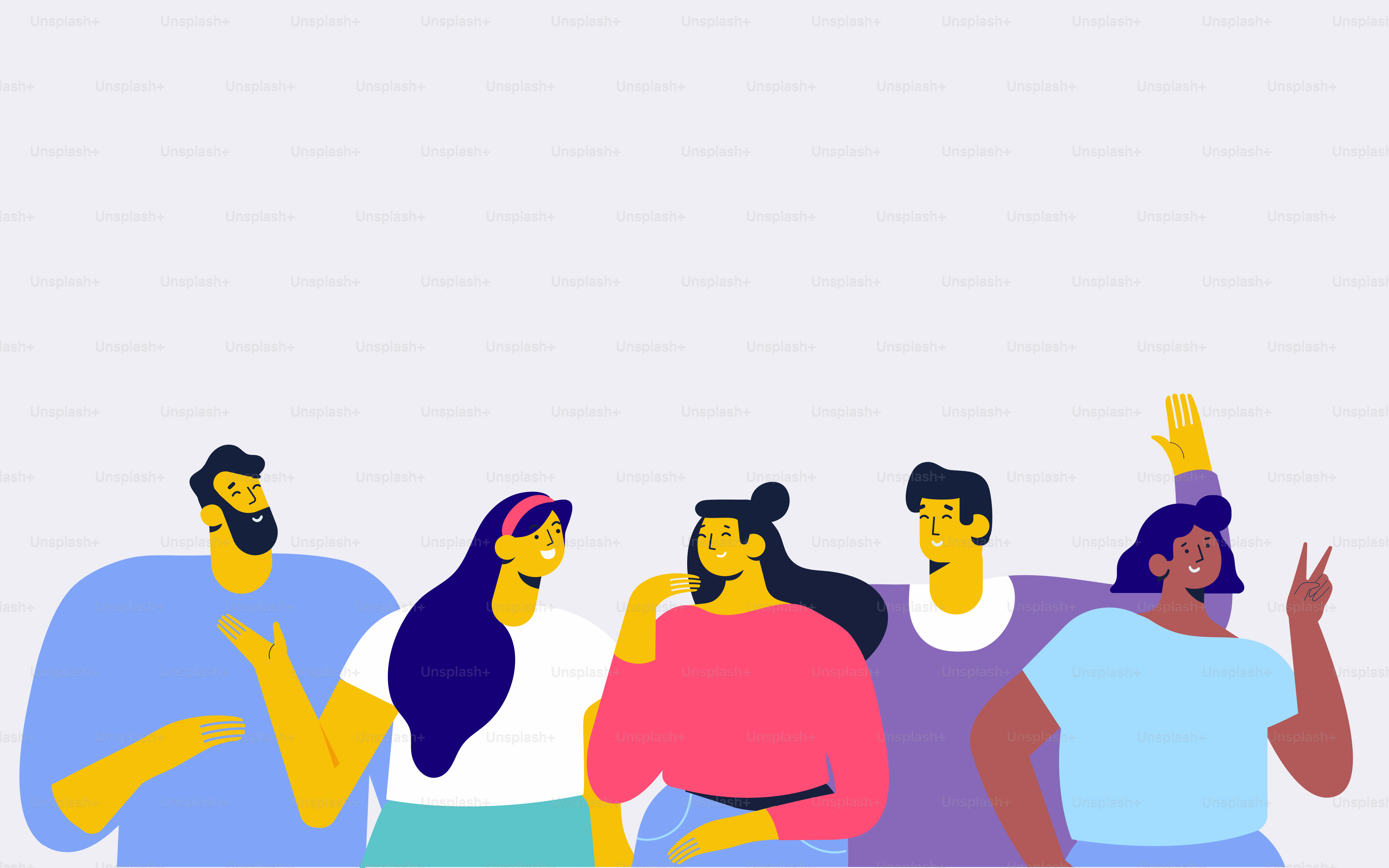 Glückliche, lächelnde Menschen – flache Vektorillustration isoliert auf weißem Hintergrund. Freundschaft. Männer und Frauen glücklich