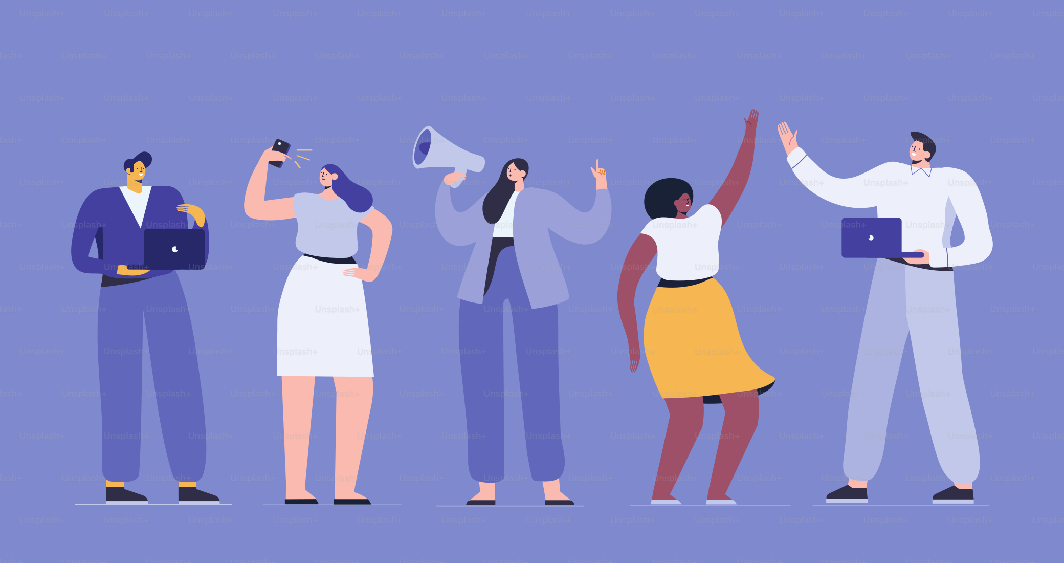 Discussion people. Team thinking and talking. Flat vector illustration.