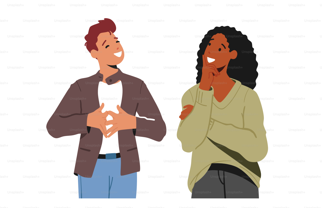 Communication, Conversation Concept. Young Man and Woman Talking, Chatting and Communicate Isolated on White Background. Friends or Colleagues Friendly Discussing. Cartoon People Vector Illustration