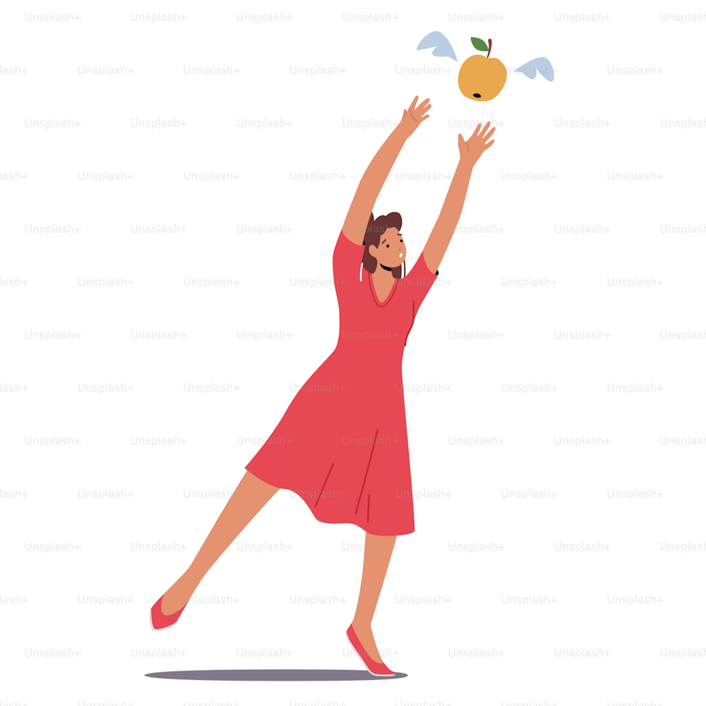 Food Inflation, Price Increase in Supermarket Concept. Global Crisis and Economic Recession. Woman Customer Character Catching Grocery Rising Up in Air Cartoon People Vector Illustration