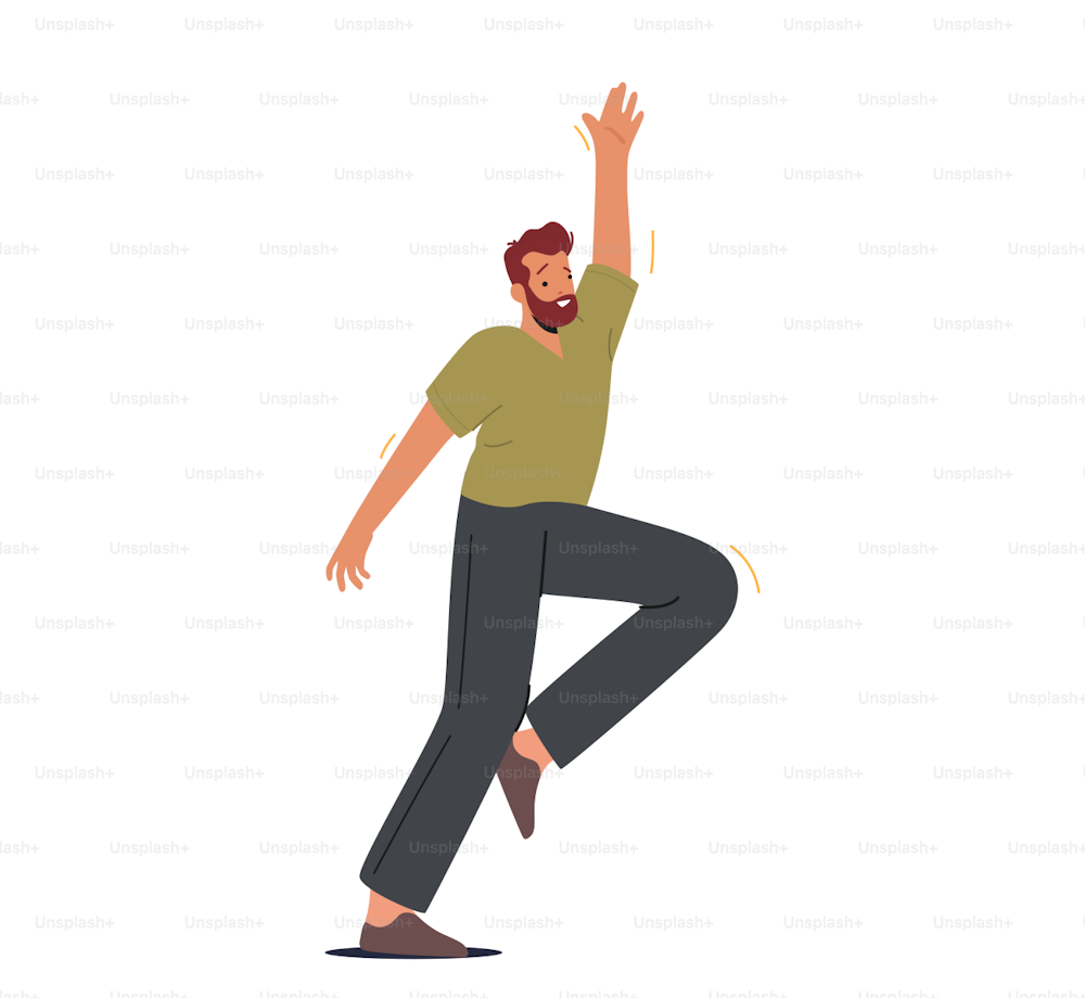 Young Man Dancing on Disco Party. Male Character in Fashioned Clothing Celebrating Holiday, Spending Time Moving to Music Rhythm, Happy Leisure and Sparetime. Cartoon People Vector Illustration