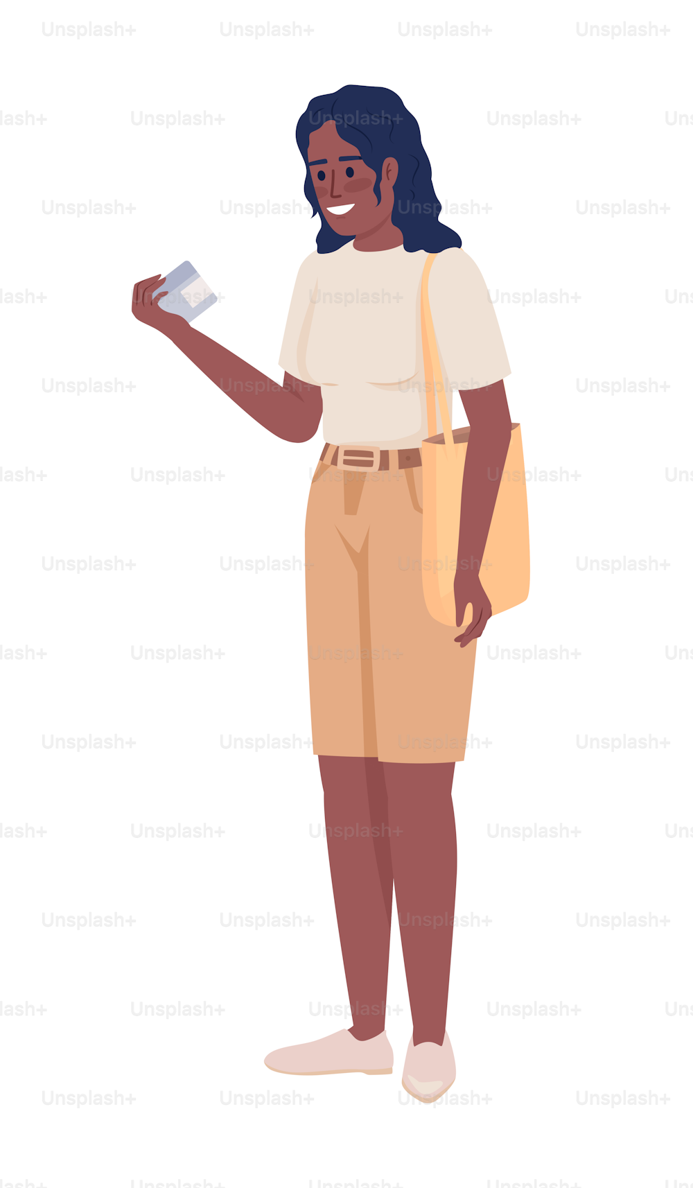 Woman holding cream jar semi flat color vector character. Skincare product. Editable figure. Full body person on white. Simple cartoon style illustration for web graphic design and animation