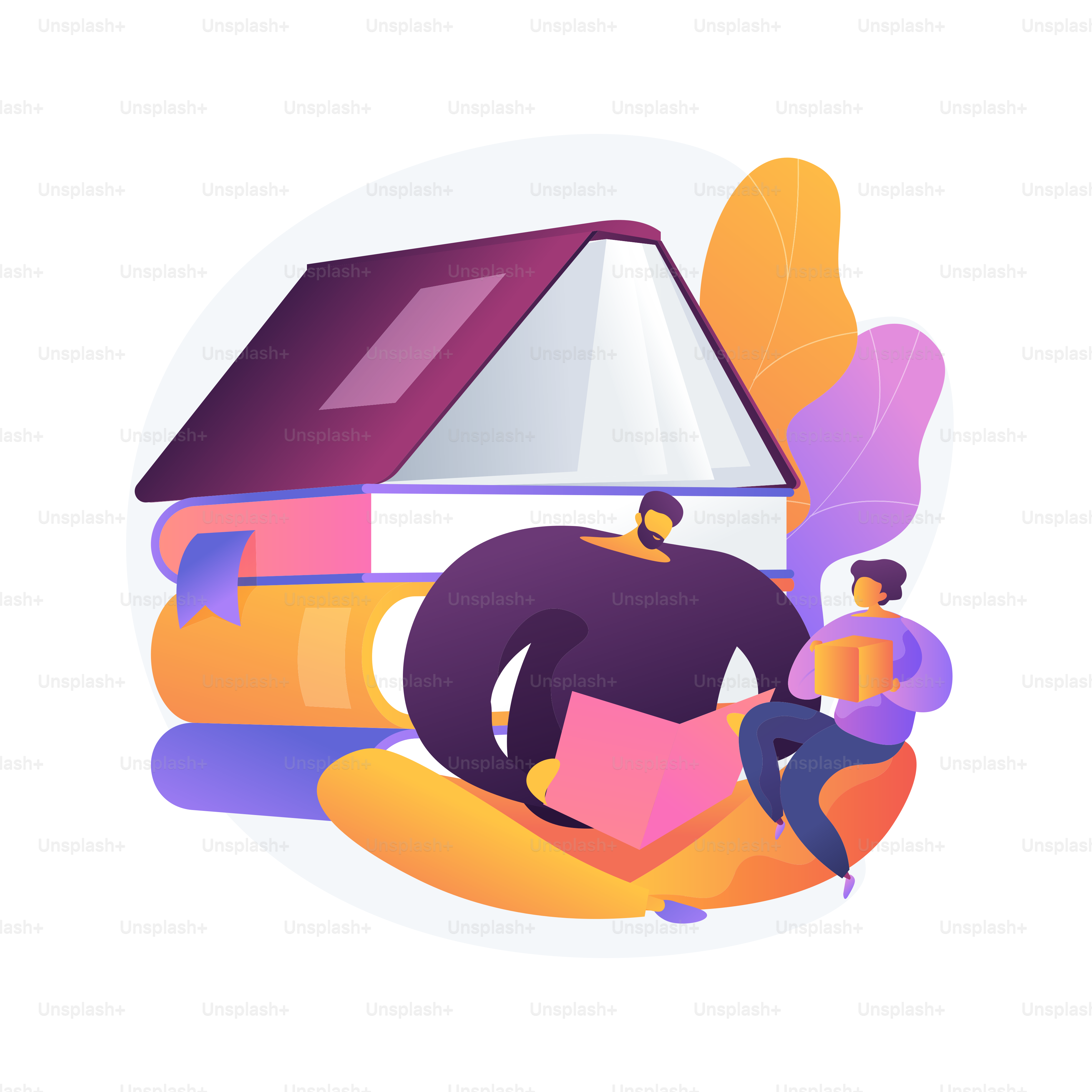 Dads contribution to childrens education abstract concept vector illustration. Fathers involvement, daddys help, doing homework, happy kid, family fight, home-schooling abstract metaphor.