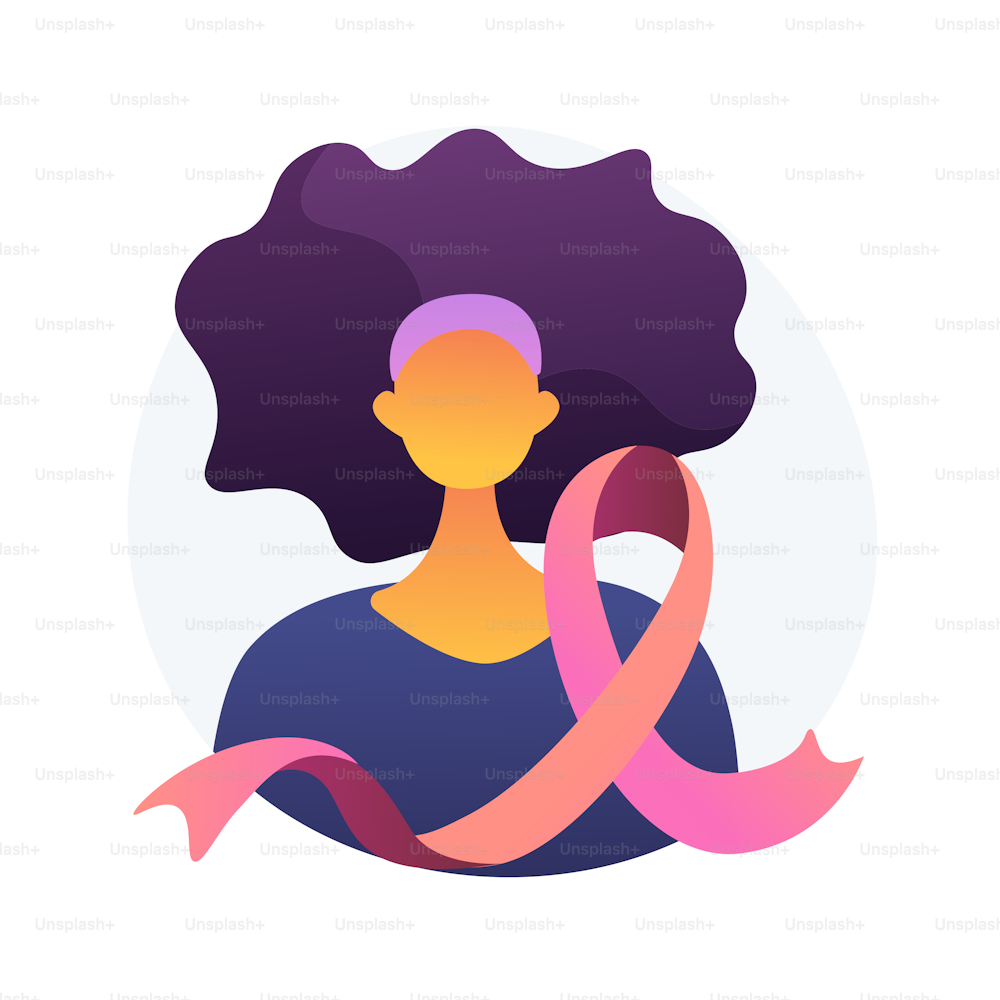 Breast cancer abstract concept vector illustration. Women oncology factor, prevention and diagnostics, breast cancer fund, disease awareness, control screening, mammogram abstract metaphor.