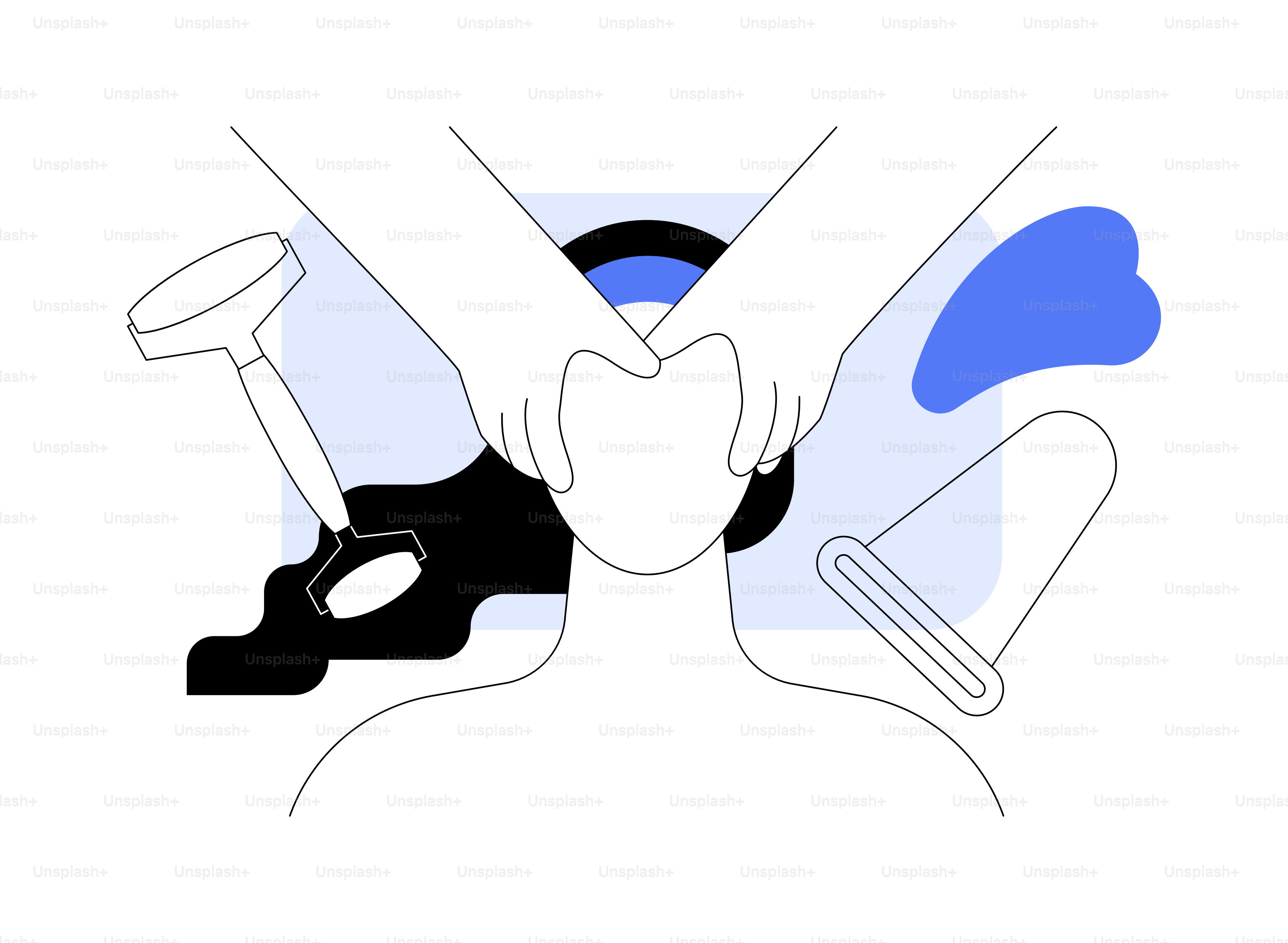 Massaggio facciale con concept abstract illustration vettoriale. Trattamento spa, lifting del viso e del collo, cura professionale della pelle, benessere e relax, clinica di cosmetologia, salone thailandese, metafora astratta della bellezza.