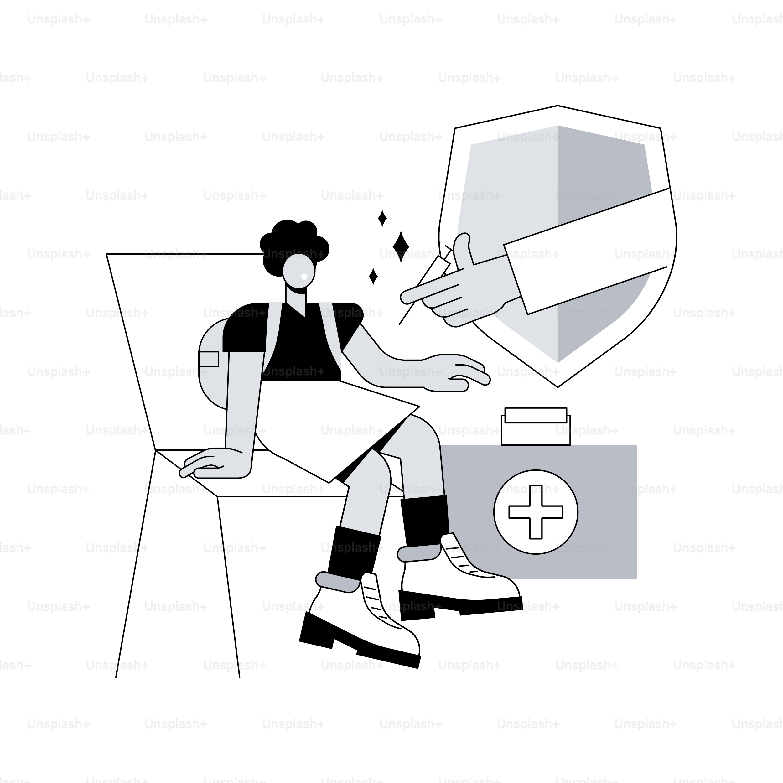 Vacunación de preadolescentes y adolescentes: ilustración vectorial abstracta de conceptos. La inmunización de los niños mayores, la vacunación de adolescentes y preadolescentes, previenen a los niños de enfermedades infecciosas. Metáfora abstracta.