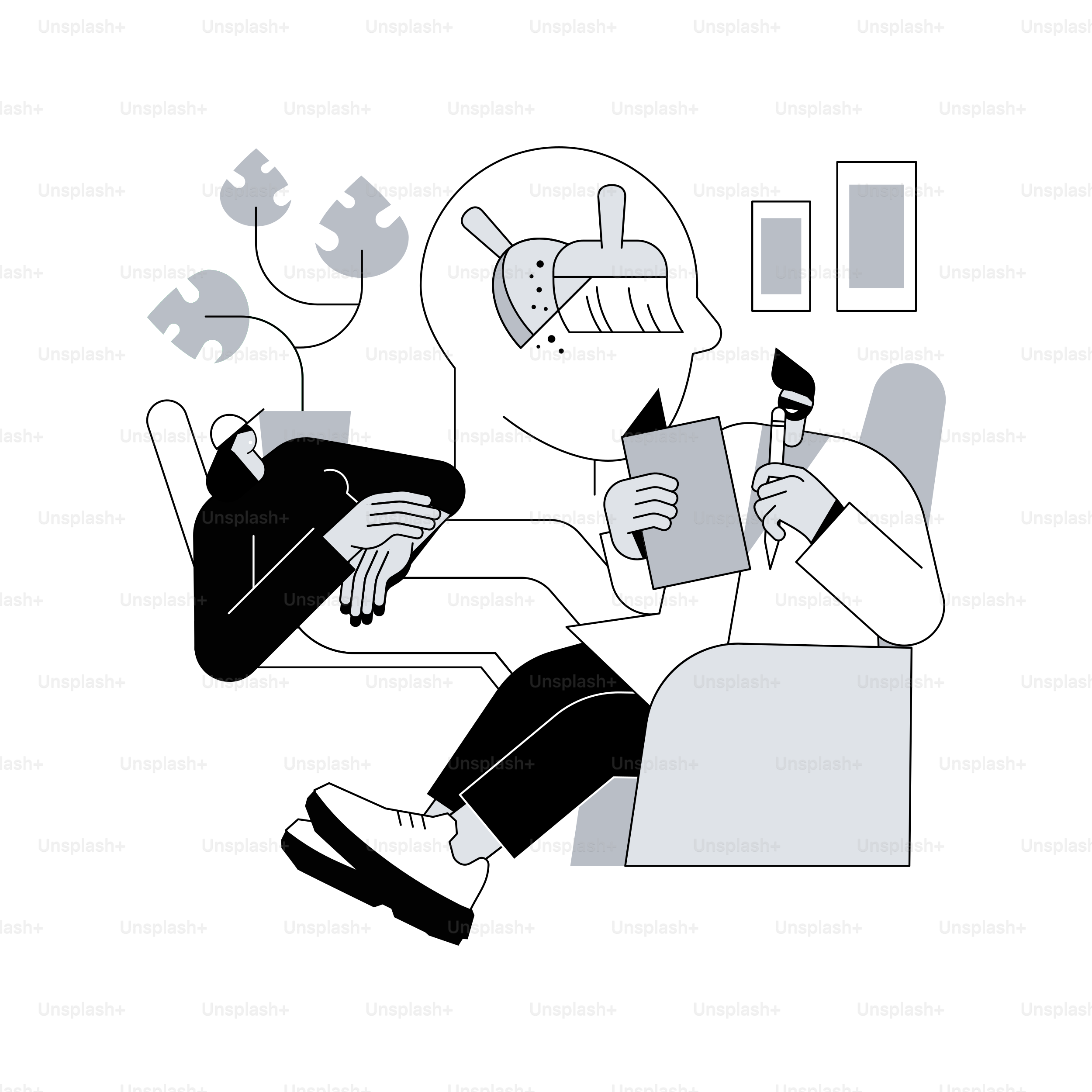 Psychotherapy abstract concept vector illustration. Non pharmacological intervention, verbal counseling, psychotherapy service, behavioral cognitive therapy, private session abstract metaphor.