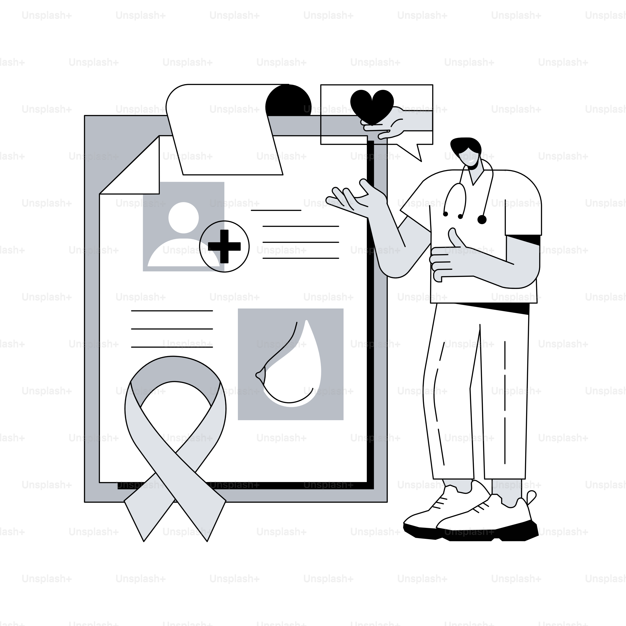 Brustkrebs abstraktes Konzept Vektorillustration. Frauenonkologiefaktor, Prävention und Diagnostik, Brustkrebsfonds, Krankheitsbewusstsein, Kontrollscreening, Mammographie-Abstract-Metapher.