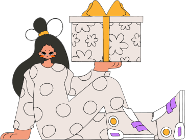 A garota segura uma caixa de presente nas mãos. Estilo retrô moderno.