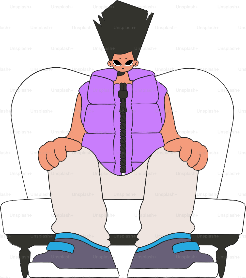 The guy sits on a chair Character Rentro style.