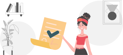 Data protection concept. Smart contract. The woman is holding a document.