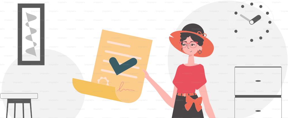 Data protection concept. Smart contract. A woman is holding a contract or document.