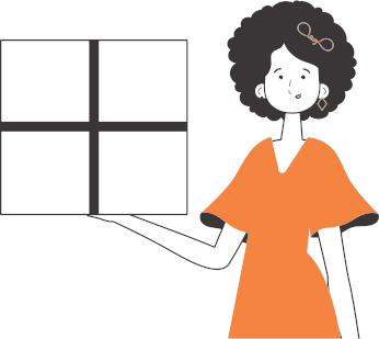 La mujer sostiene un paquete. Proveedor de paquetería. Estilo lineal. Aislado sobre fondo blanco. Ilustración vectorial.