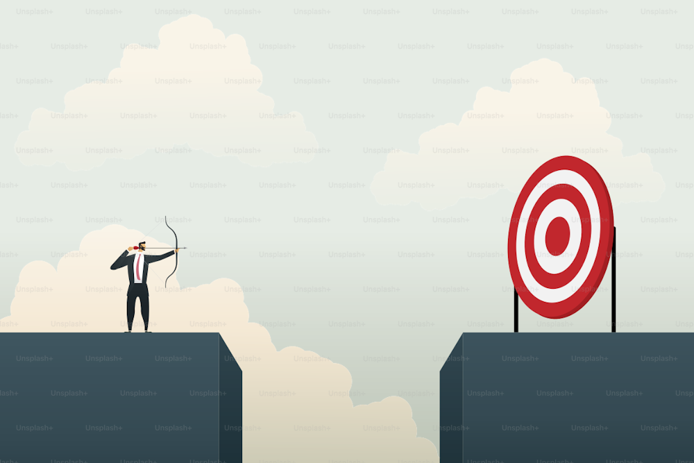 Business people aiming the target. Concept business, vector illustration.