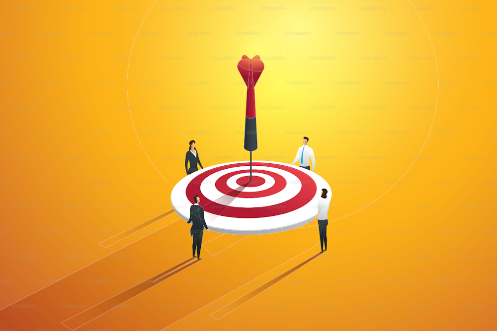 Business people teamwork engaged to achieve a target goals. marketing concept. illustration Vector