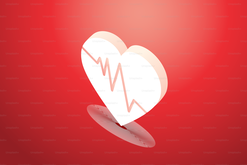 Heart beat in background red at light falls. icon for medical, illustration Vector