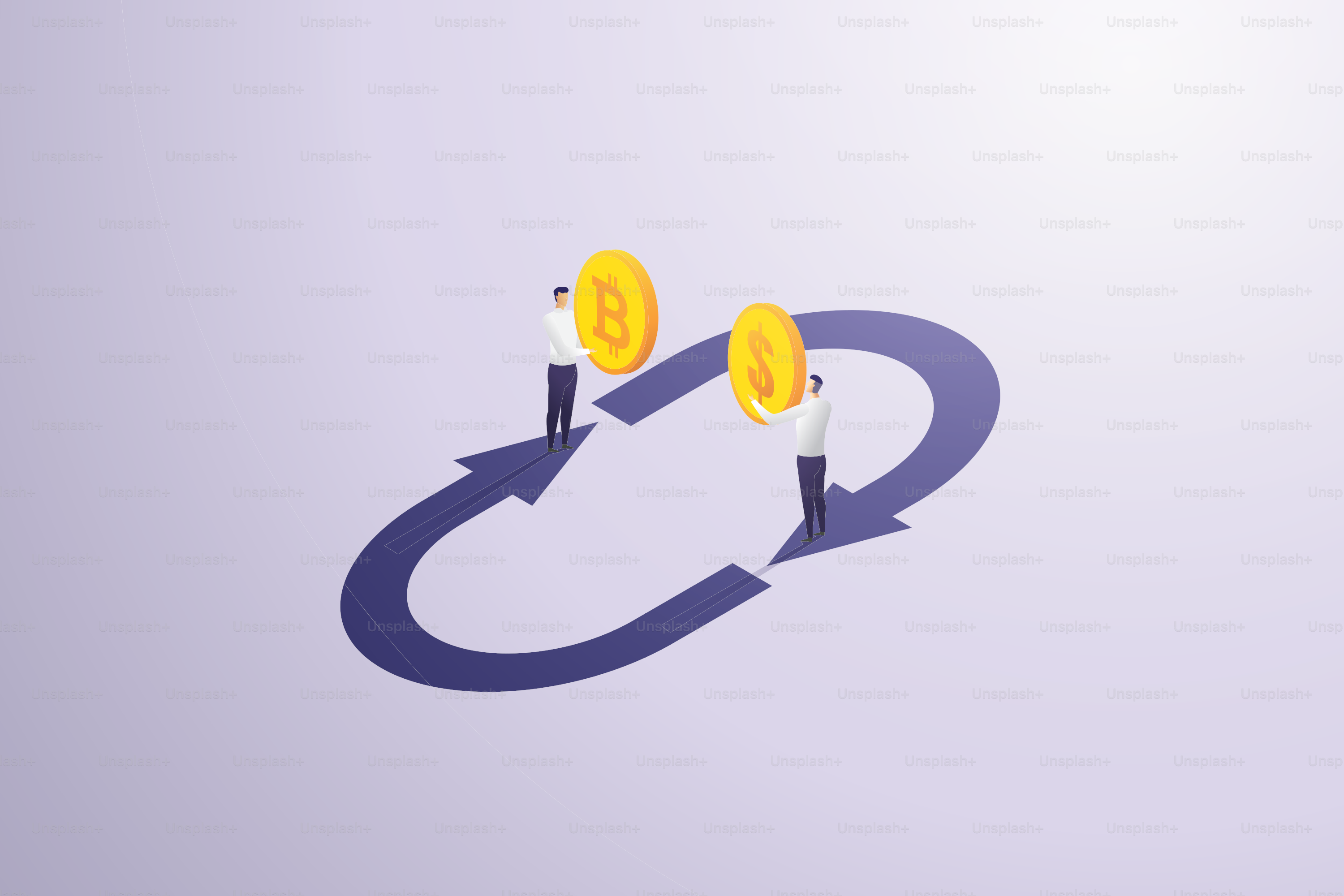 비트코인, 암호화폐 거래를 위해 달러를 교환하는 사업가들. 아이소메트릭 벡터 그림입니다. 벡터 – Unsplash의 비트 코인 이미지