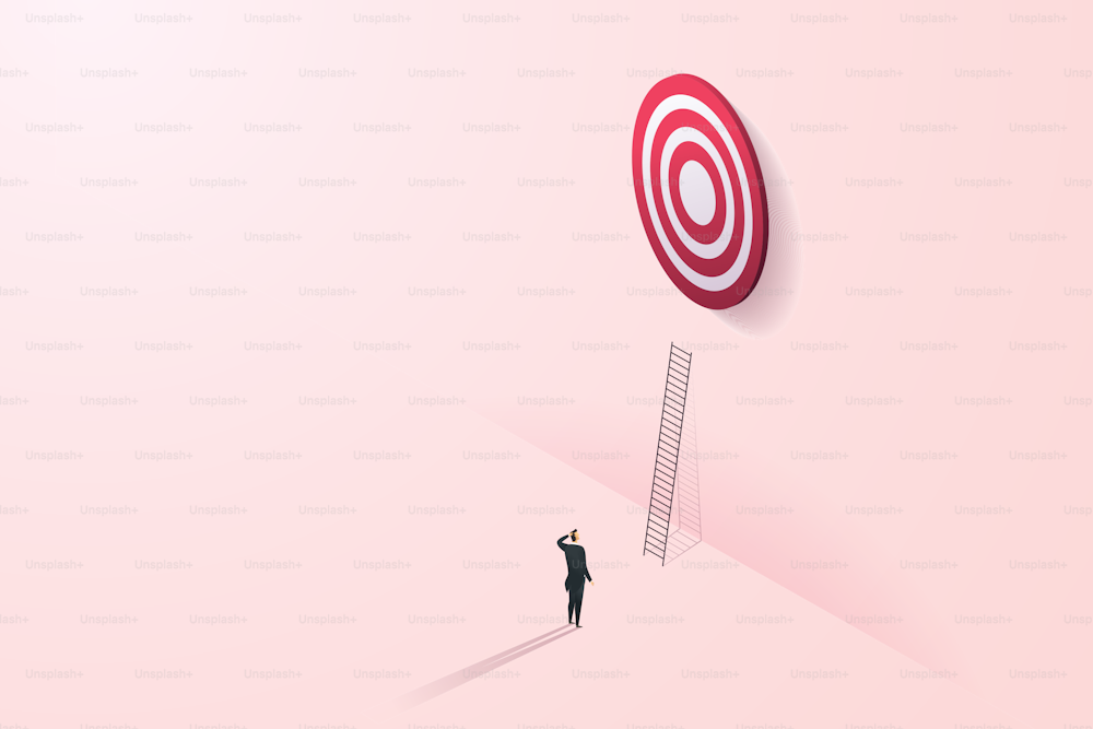 Businessman misses goals, makes mistakes, doesn't succeed. Businessman chooses a ladder that doesn't reach his goal. Failed planning fails to achieve goals. isometric vector illustration.