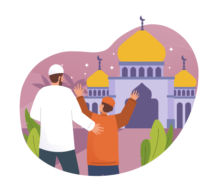 Illustrazione di fumetti di kareem flat Ramadan