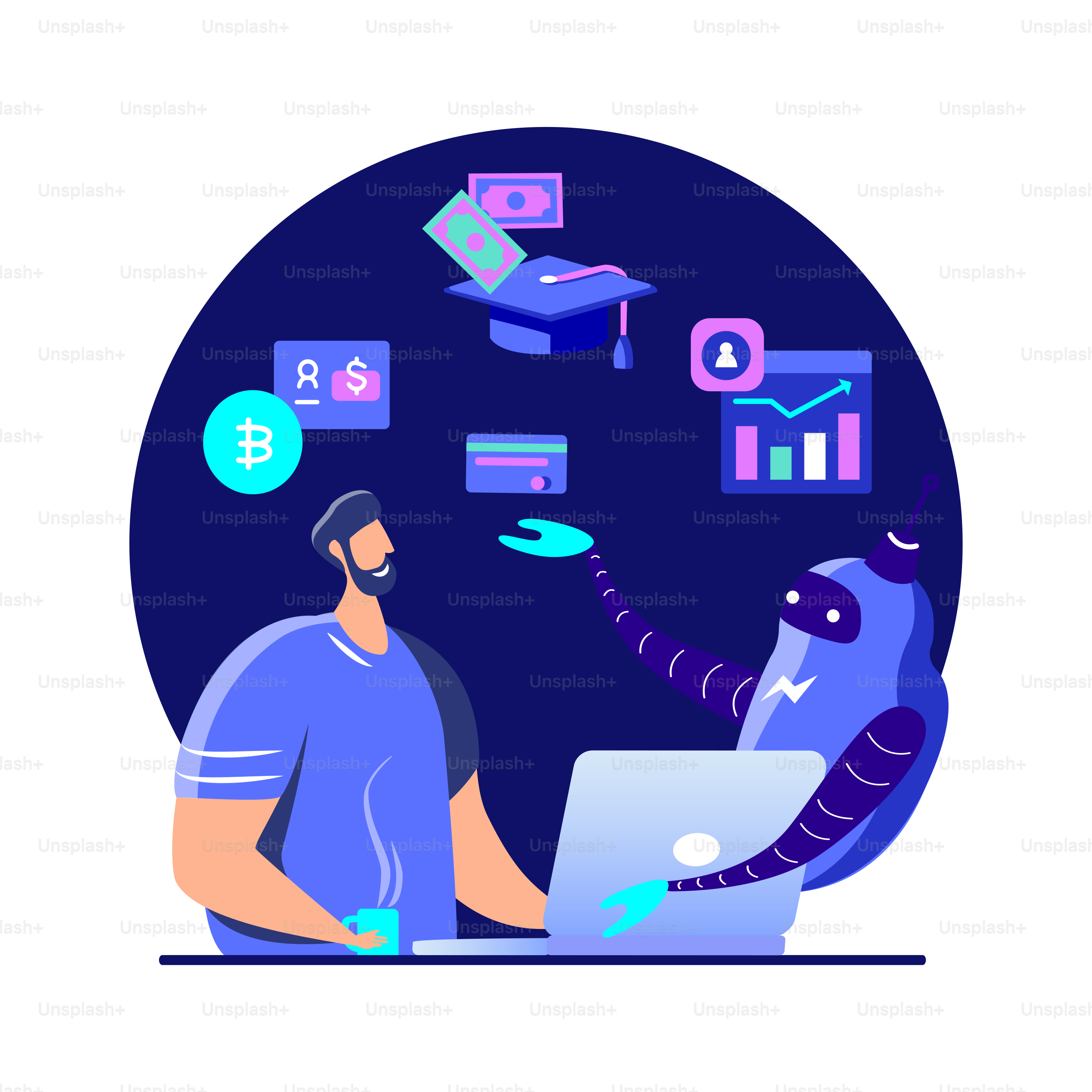 Financial literacy education, e business school. Online education. Cryptocurrency  trading courses, crypto trade academy, learn how to trade cryptocurrency  concept. Bright vector isolated illustration vector – Artificial  intelligence Image on Unsplash