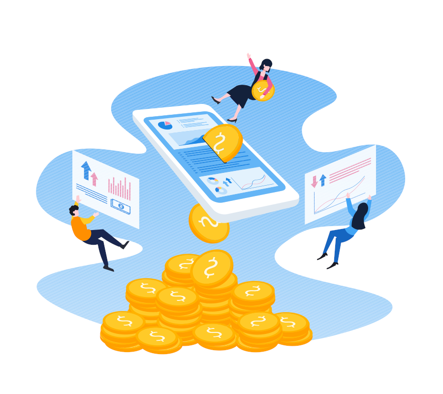 Business investment with people illustration