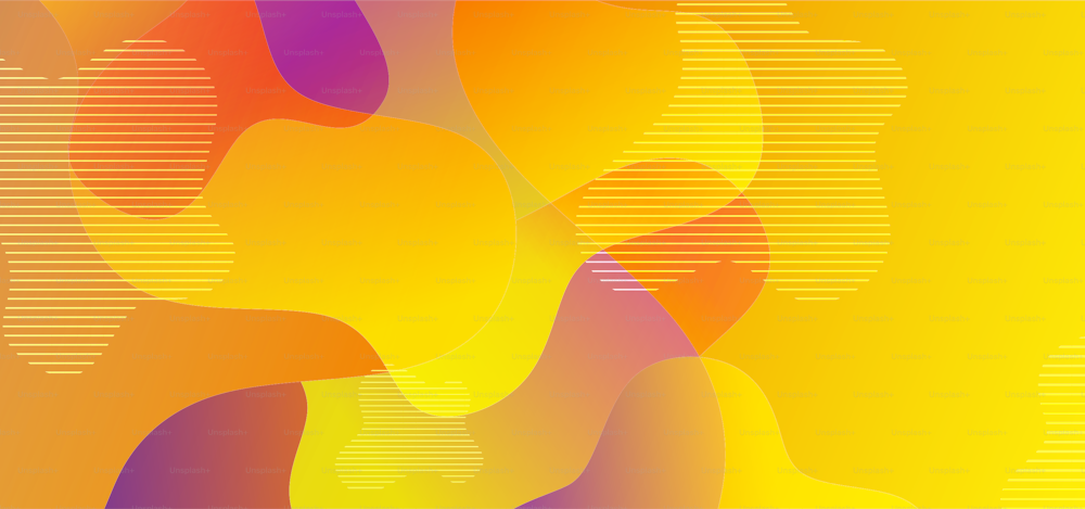 Abstract geometric background with liquid shapes orange yellow colors. Color gradient background design. Cool background design for posters. Eps10 vector illustration.