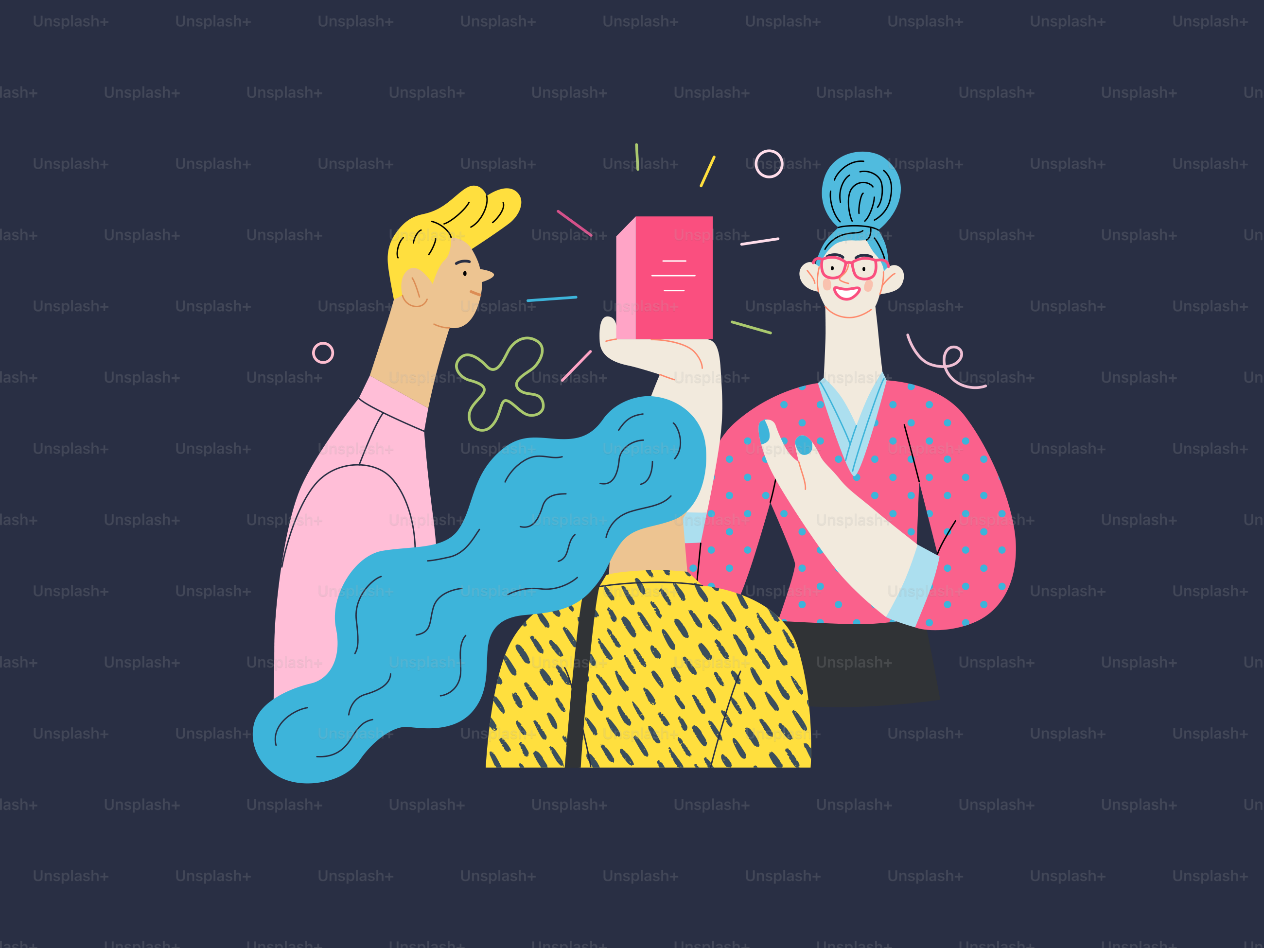 Discounts, sale, promotion - shop consultant - modern flat vector concept illustration of customers and a salesperson telling about and offering the product