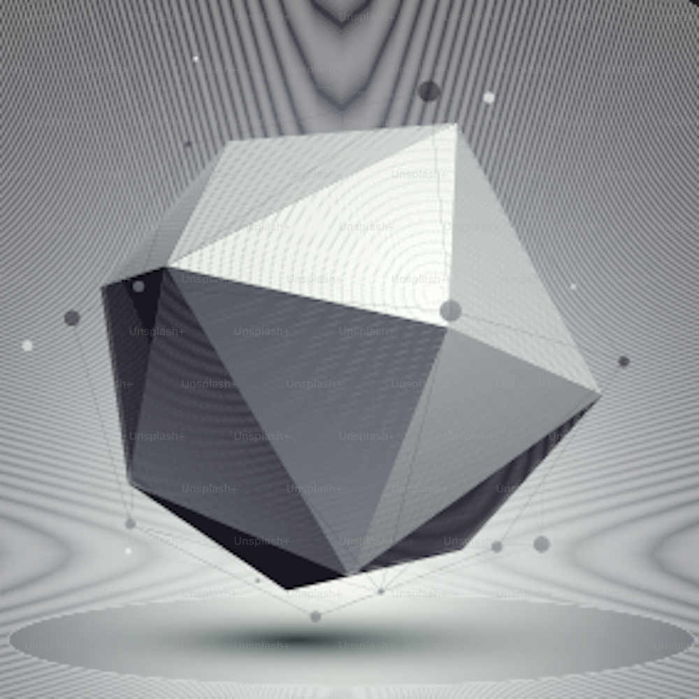 Illustrazione tecnica astratta vettoriale 3D, sfondo geometrico insolito prospettico con wireframe.