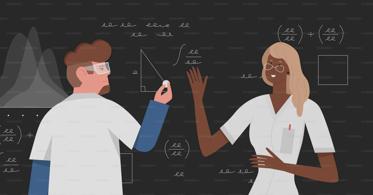 Researcher Math Scientist people research science mathematics, education vector ...