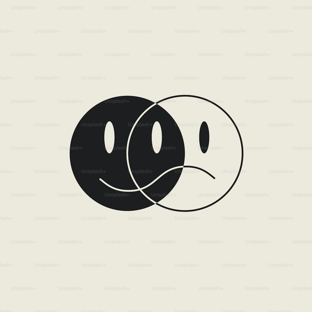 Masque de théâtre sourire émotions logo ou concept d’icône en noir et blanc isolé sur fond blanc. Illustration du vecteur eps 10