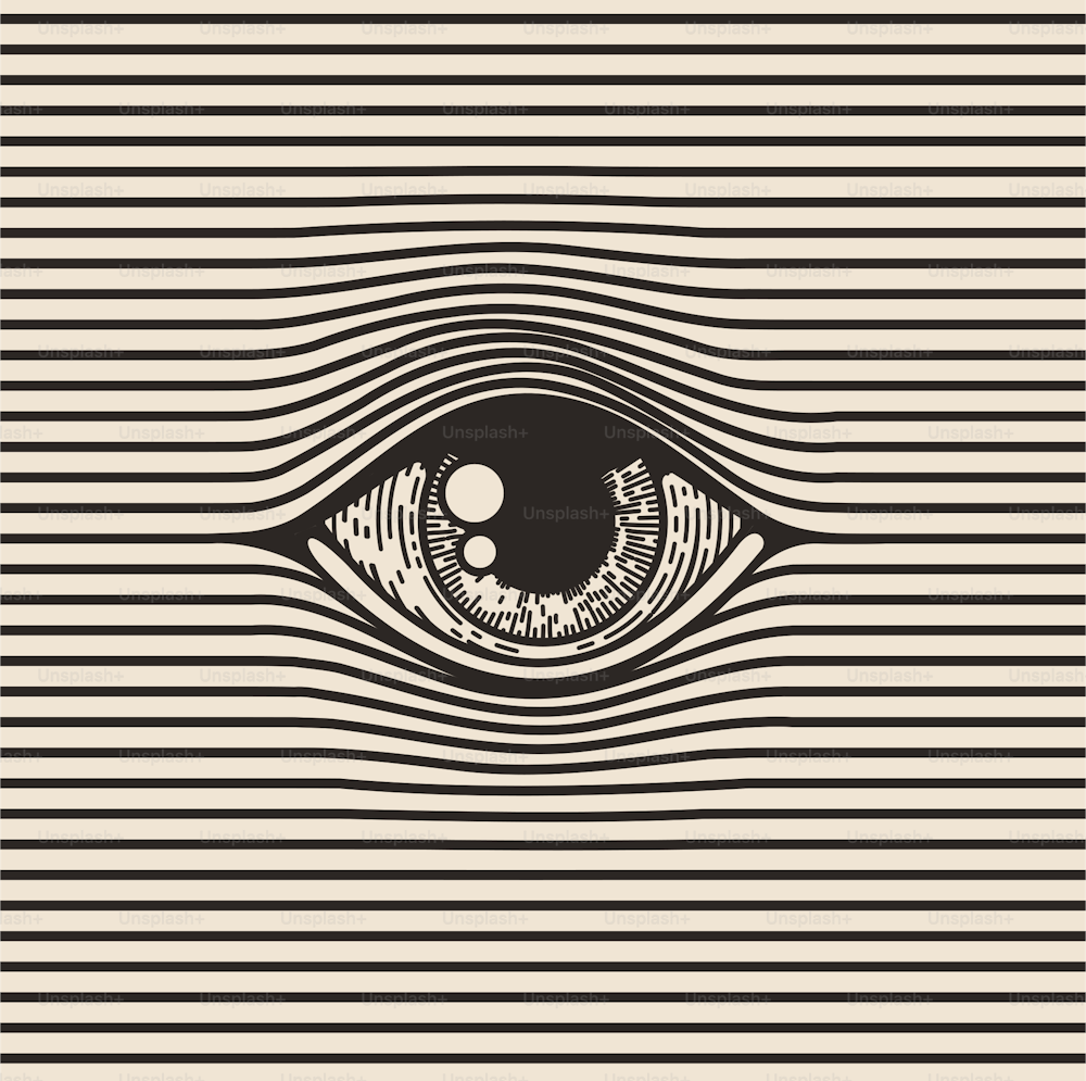Ilustración de grabado de estilo vintage Spy eye. Vector eps 10 ilustración