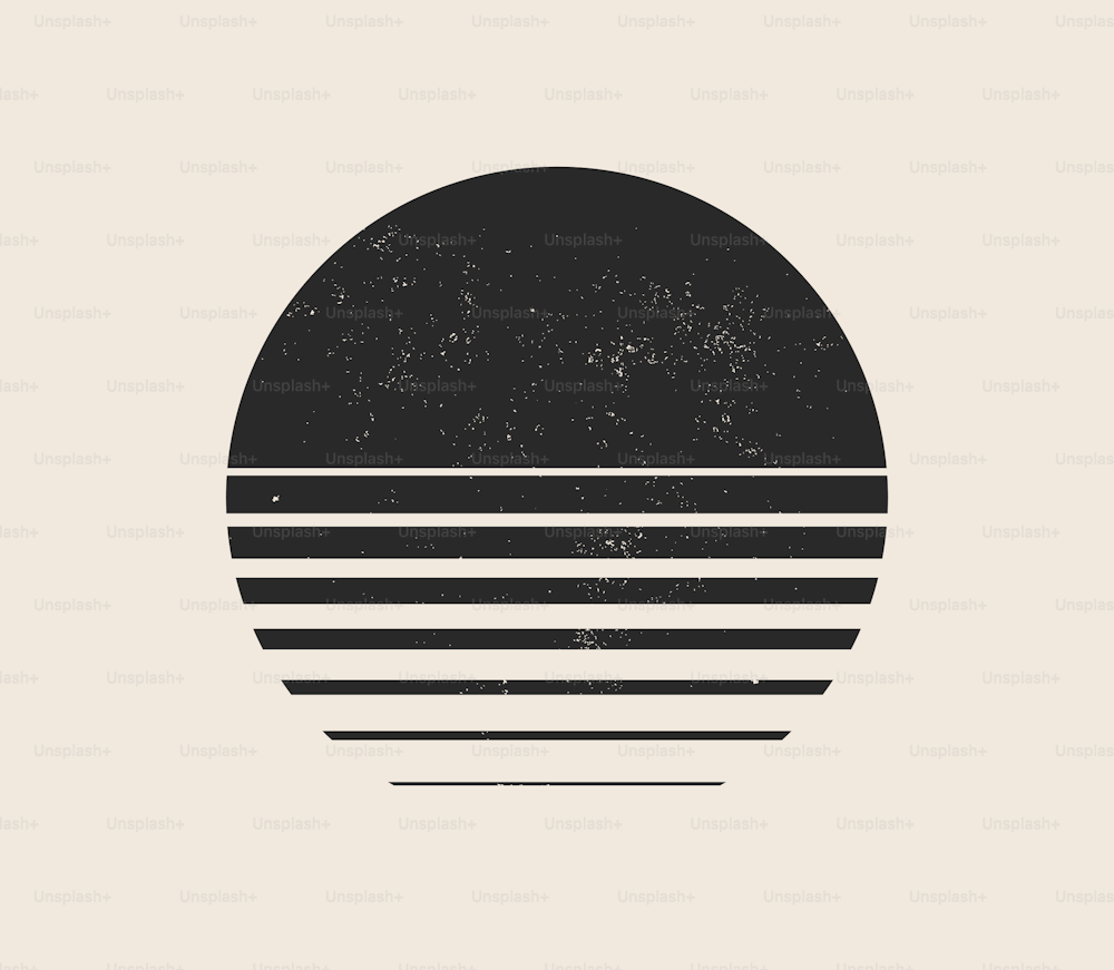 明るい背景にレトロな黒い太陽のロゴ、エンブレム、バッジのデザインテンプレート。ベクター画像eps 10イラスト