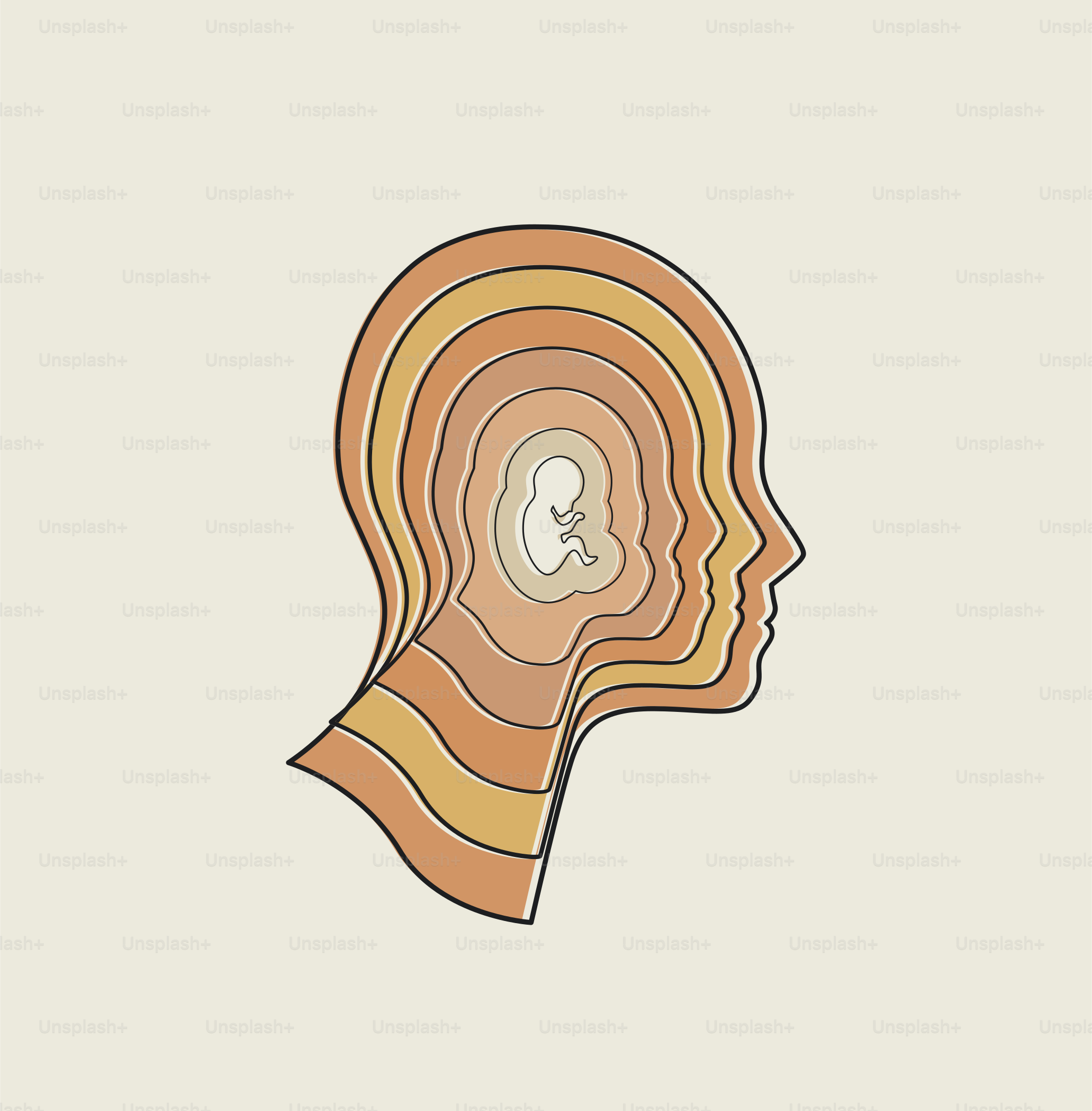 Inner child psychologic conceptual illustration with human head silhouette  with a child silhouette inside of it. Vector illustration vector – Design  Image on Unsplash