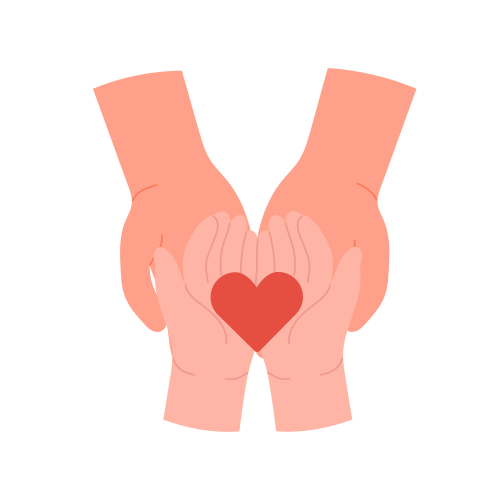 Parents and children love. Family warm relationship, affection and care vector illustration