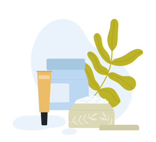 Skin care beauty products. Body treatments routine, morning face routine vector illustration