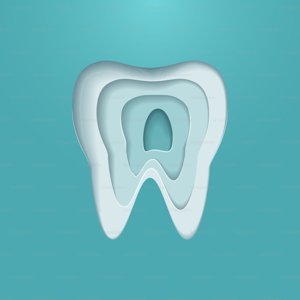 Affiche de l’icône du logo de la dent. Illustration vectorielle de style moderne.