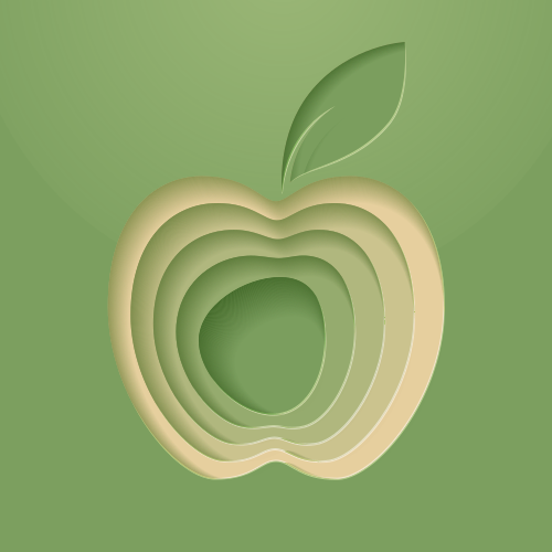 Apple Logo Icon Poster. Modern Styled Vector Illustration.