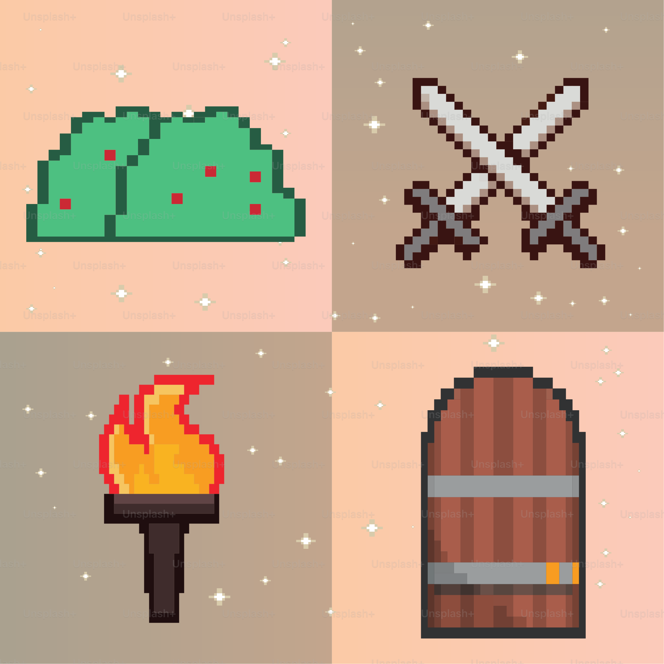 set of pixel art for games