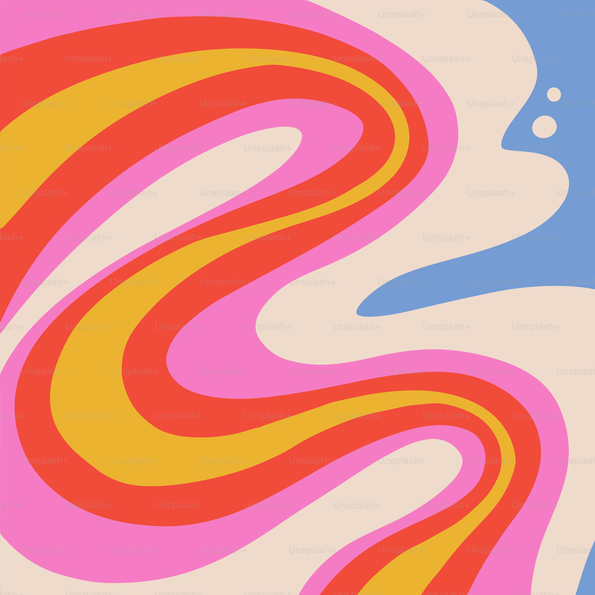 Hippie retro wavy background. Square groovy hand drawn vector backdrop