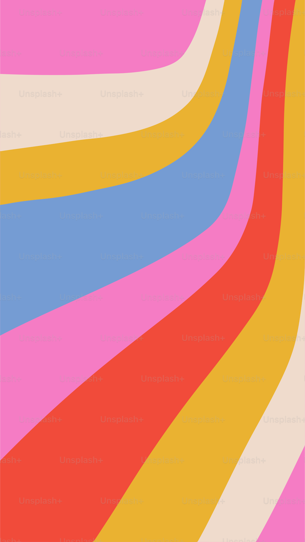 Groovy stile retrò arcobaleno onda strisce sfondo. Illustrazione verticale semplice vettoriale per i social media in dimensioni dello schermo del telefono.